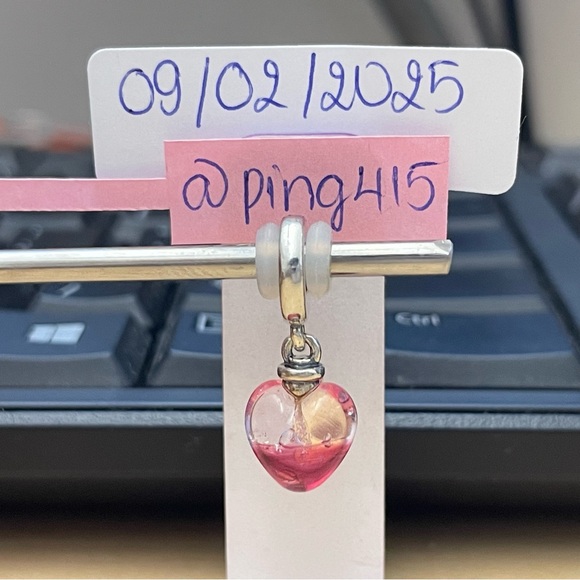 Pandora Potion heart pink Murano dangle - Picture 9 of 16